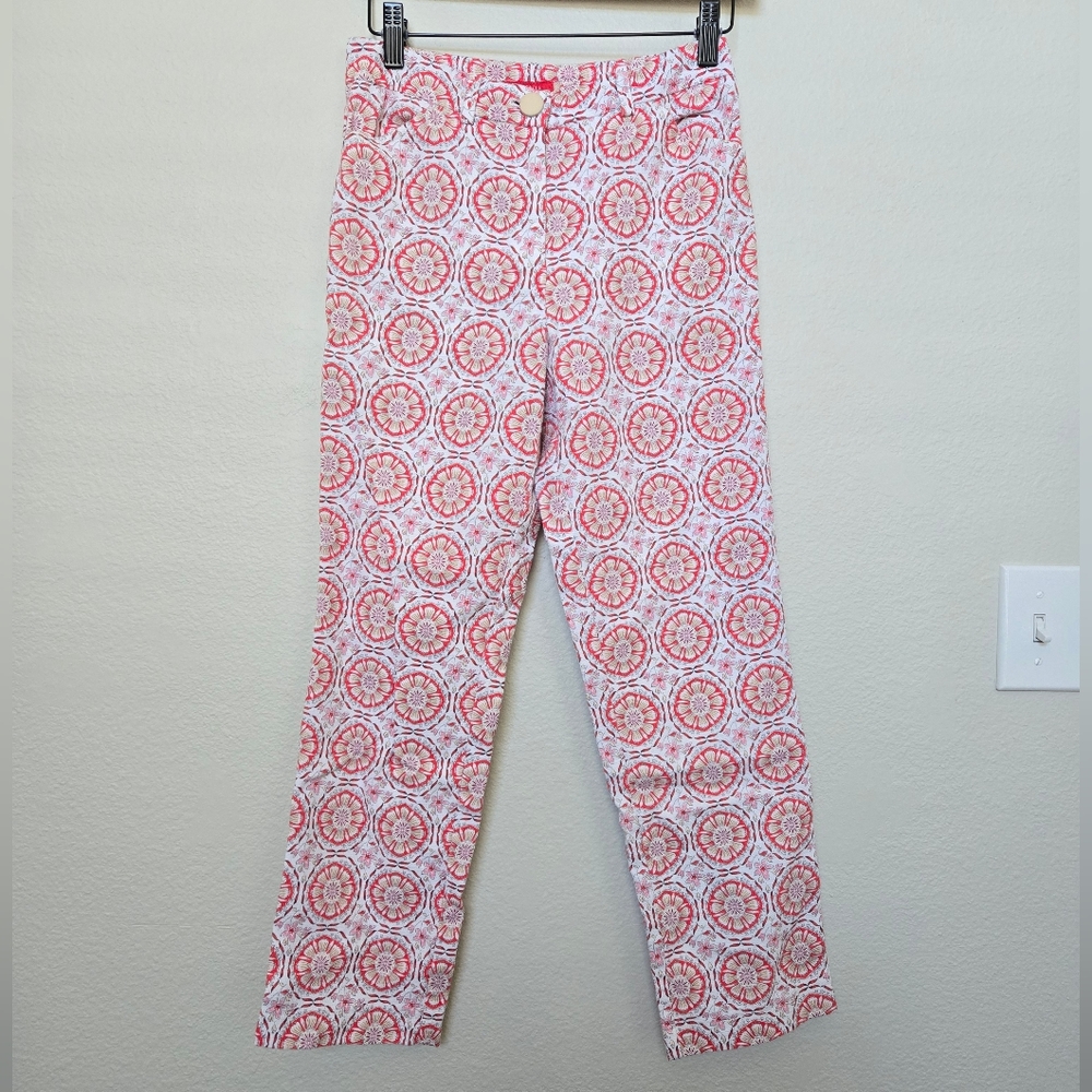 Magenta floral crop pants size xs